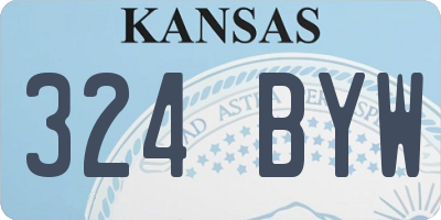 KS license plate 324BYW