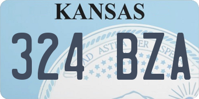 KS license plate 324BZA