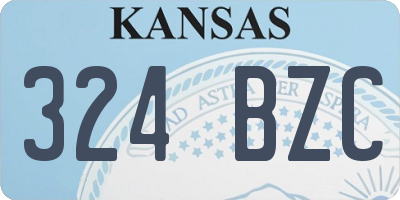 KS license plate 324BZC