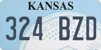 KS license plate 324BZD