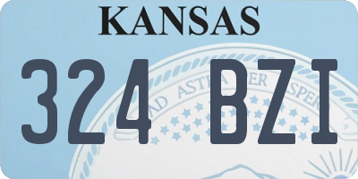 KS license plate 324BZI