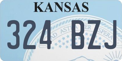 KS license plate 324BZJ