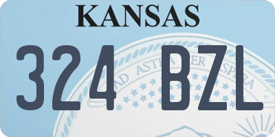 KS license plate 324BZL