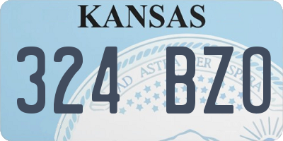KS license plate 324BZO