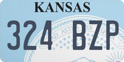 KS license plate 324BZP