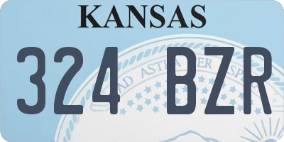 KS license plate 324BZR