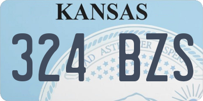 KS license plate 324BZS