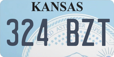 KS license plate 324BZT