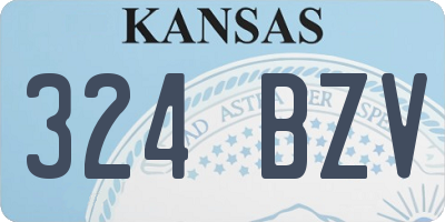 KS license plate 324BZV