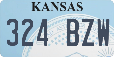 KS license plate 324BZW