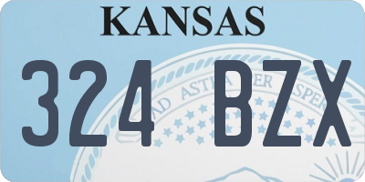 KS license plate 324BZX