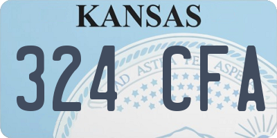 KS license plate 324CFA