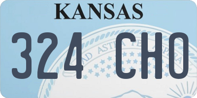 KS license plate 324CHO
