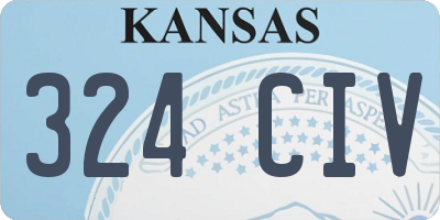 KS license plate 324CIV