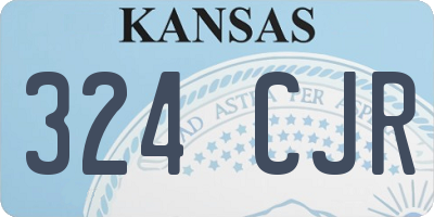 KS license plate 324CJR