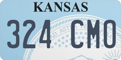 KS license plate 324CMO