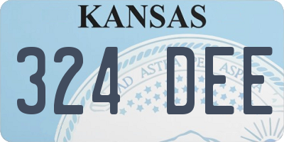 KS license plate 324DEE