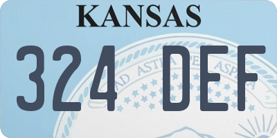 KS license plate 324DEF