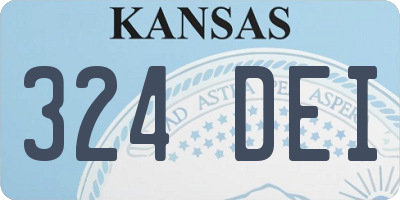 KS license plate 324DEI