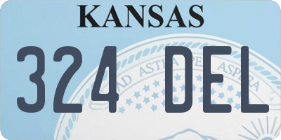KS license plate 324DEL