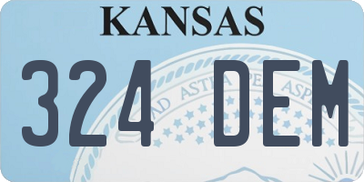 KS license plate 324DEM