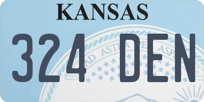 KS license plate 324DEN