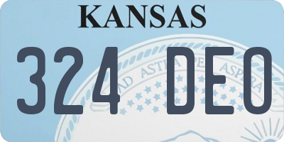 KS license plate 324DEO