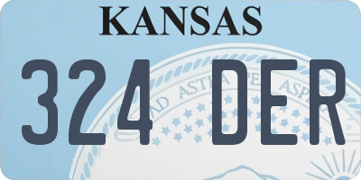 KS license plate 324DER