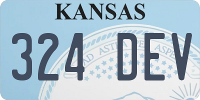 KS license plate 324DEV