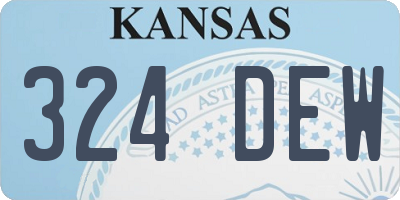 KS license plate 324DEW