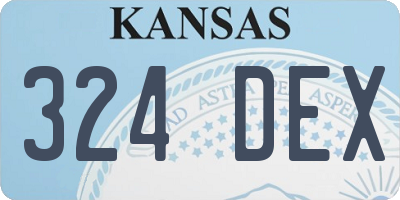 KS license plate 324DEX