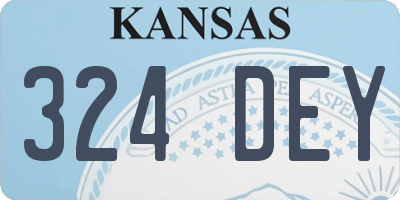 KS license plate 324DEY
