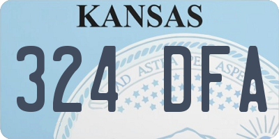 KS license plate 324DFA