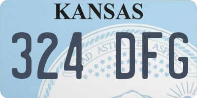KS license plate 324DFG