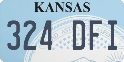 KS license plate 324DFI