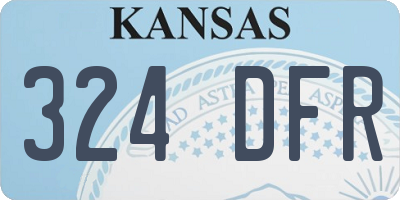 KS license plate 324DFR