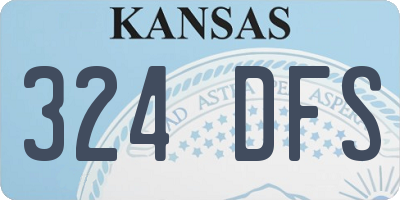 KS license plate 324DFS