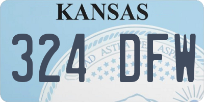 KS license plate 324DFW