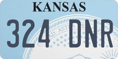 KS license plate 324DNR