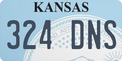 KS license plate 324DNS