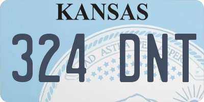 KS license plate 324DNT