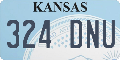 KS license plate 324DNU
