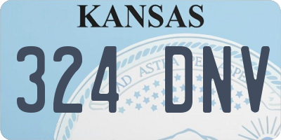 KS license plate 324DNV