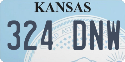 KS license plate 324DNW
