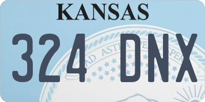 KS license plate 324DNX