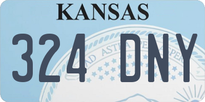 KS license plate 324DNY