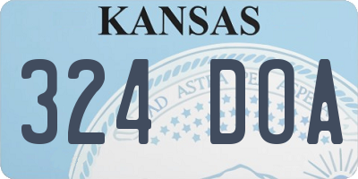 KS license plate 324DOA