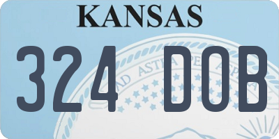 KS license plate 324DOB