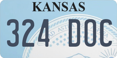 KS license plate 324DOC