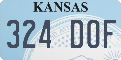 KS license plate 324DOF